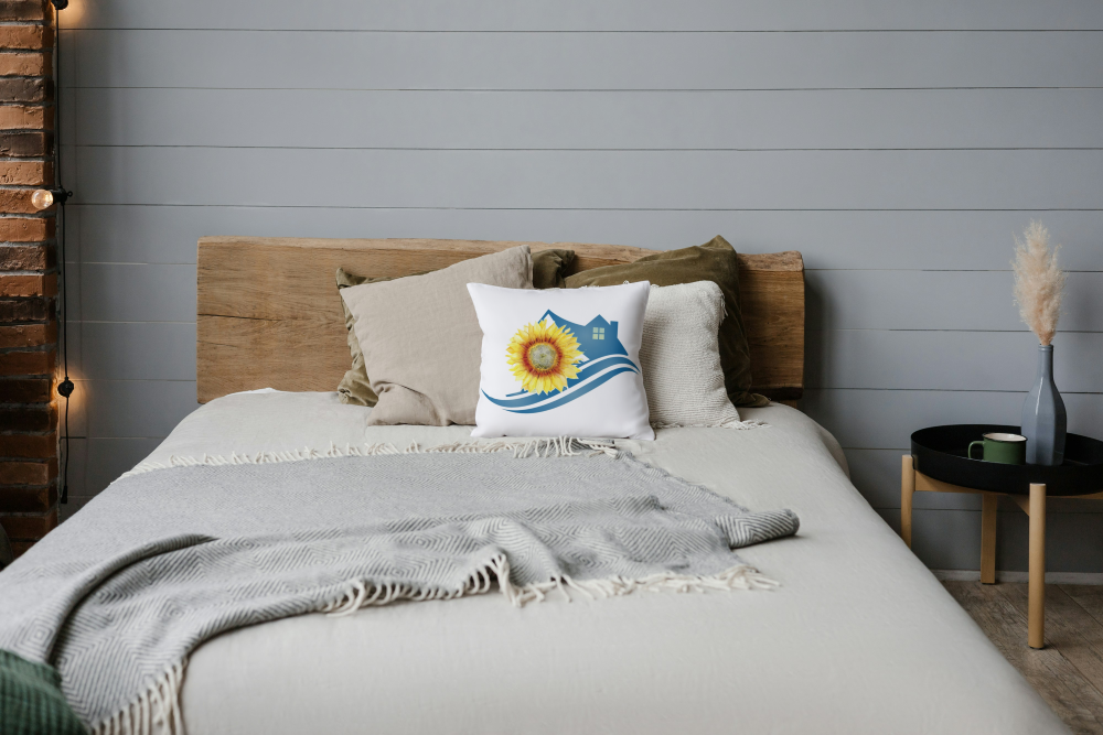 Sunflower Independent Living Bed with Logo Pillow .25